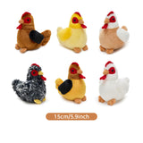 6 Piece Chicken Stuffed Animal Set 6 Inch Farmyard Plush Toys