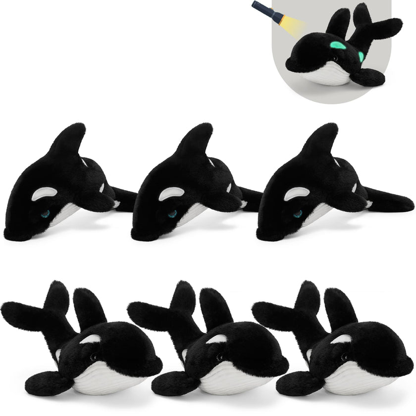 6 Pcs Orca Plush Toys Ocean Stuffed Animals, 15 Inches