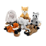 6 Piece Woodland Stuffed Animal Set Fox, Bunny & Raccoon Plush Toys