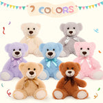 7-Piece Teddy Bear Stuffed Toys, Seven Colors, 13.8 Inches - MorisMos Stuffed Animals