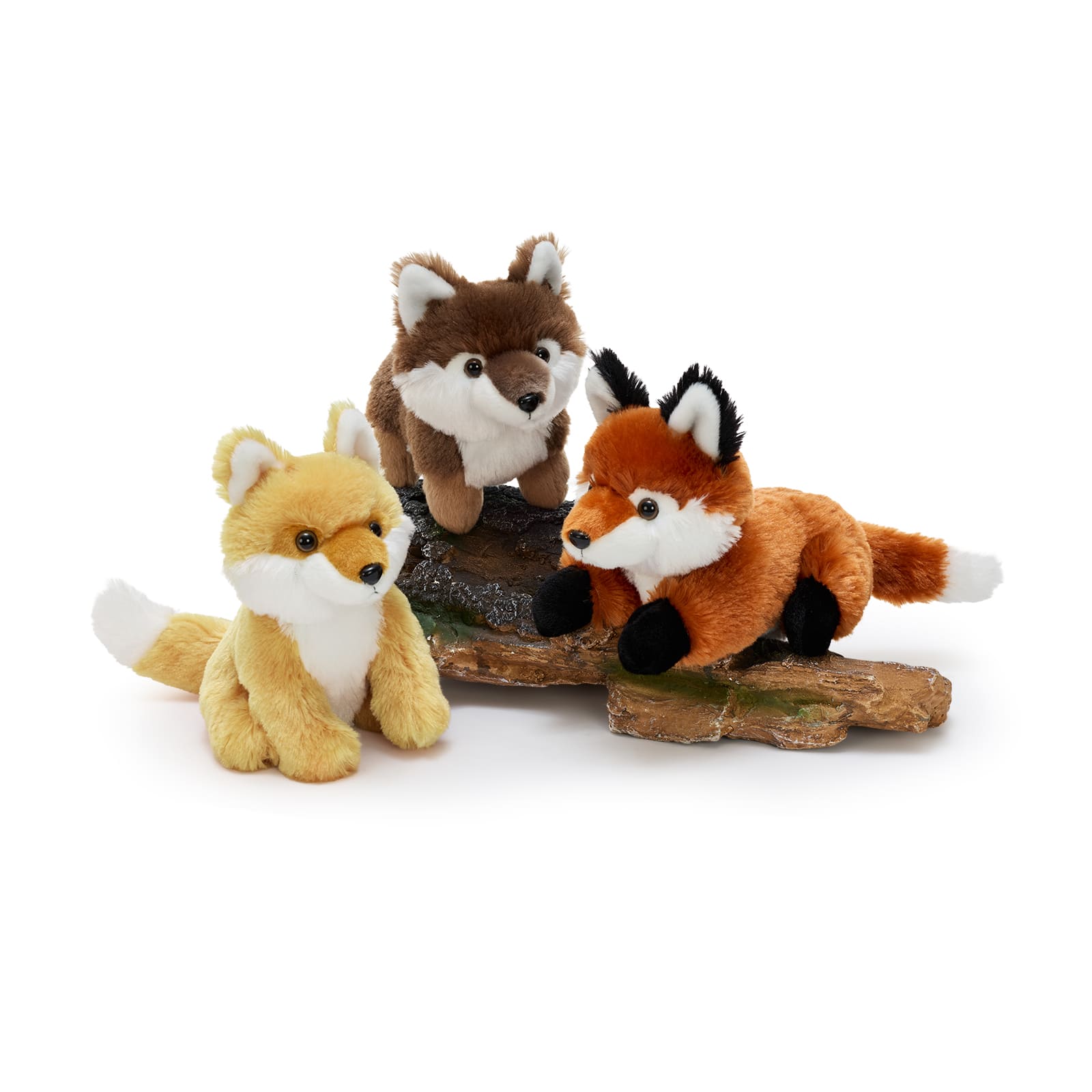 Six Piece 8 Inch Fox Stuffed Animal Set Woodland Plush Toys