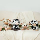 Four 8.7 Inch Cow Plush Toy Set Farm Stuffed Animals