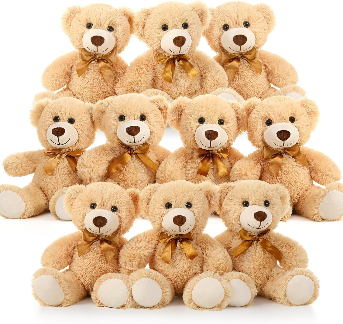 MorisMos 10 Packs Teddy Bear Baby Shower Bulk Teddy Bear Stuffed Animals