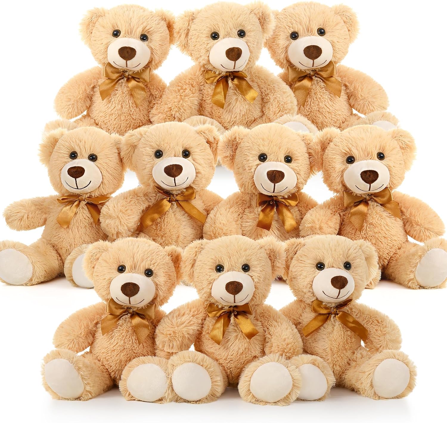 MorisMos 10 Packs Teddy Bear Baby Shower Bulk Teddy Bear Stuffed Animals