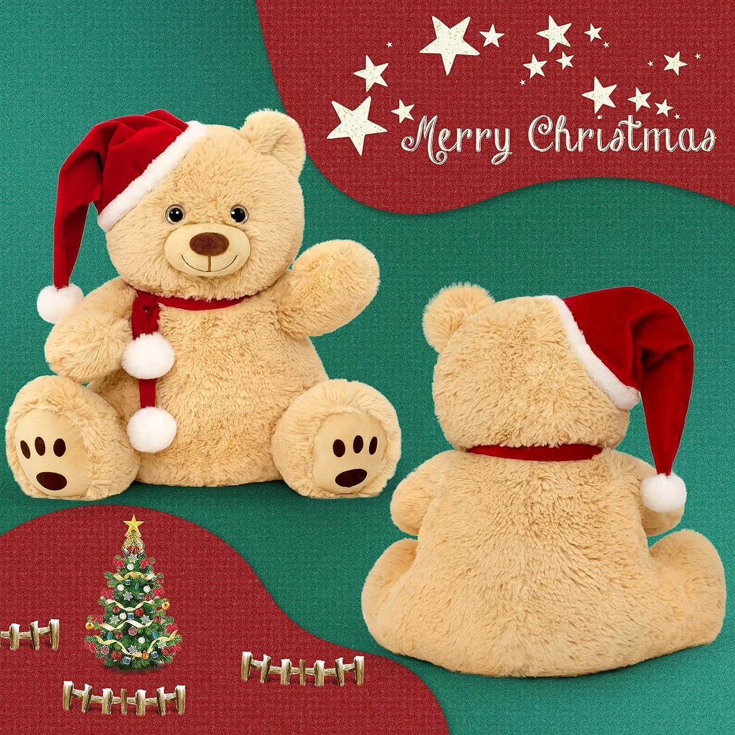 Christmas Teddy Bear Stuffed Animal Toy, 16 Inches