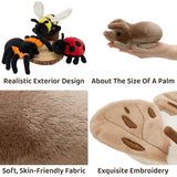 Plush Insect Toy Set with Bee Beetle Butterfly Moth Spider and Ladybug
