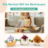 Budgerigar Stuffed Animals - Parakeet Plush Toys - One Big Parrot Plush with Three Parrot Baby Plushies - Parrot Stuffed Animals with Babies in the Belly - Parrot Stuffed Animal Babies with Their Mom - Christmas Birthday Thanksgiving Gift for Birders