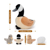 15.7 Inch Canada Goose Plush Set with Three Baby Goslings