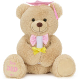 Graduation teddy bear plush wearing cap and bow tie holding diploma soft stuffed animal congratulatory gift for graduates