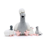 Six Pcs Pigeon Family Plush Toy Set Bird Stuffed Animals