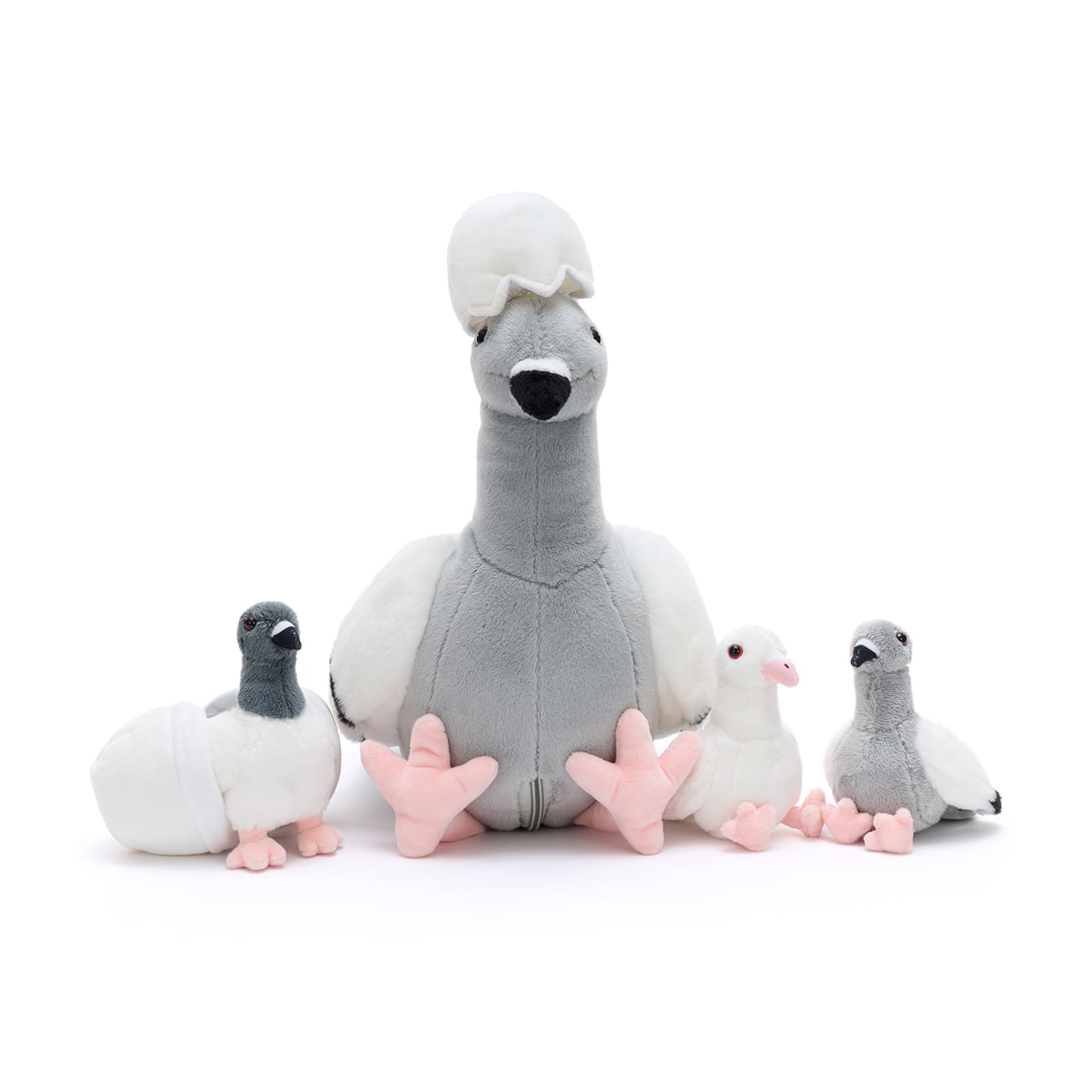 Six Pcs Pigeon Family Plush Toy Set Bird Stuffed Animals