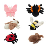 Plush Insect Toy Set with Bee Beetle Butterfly Moth Spider and Ladybug