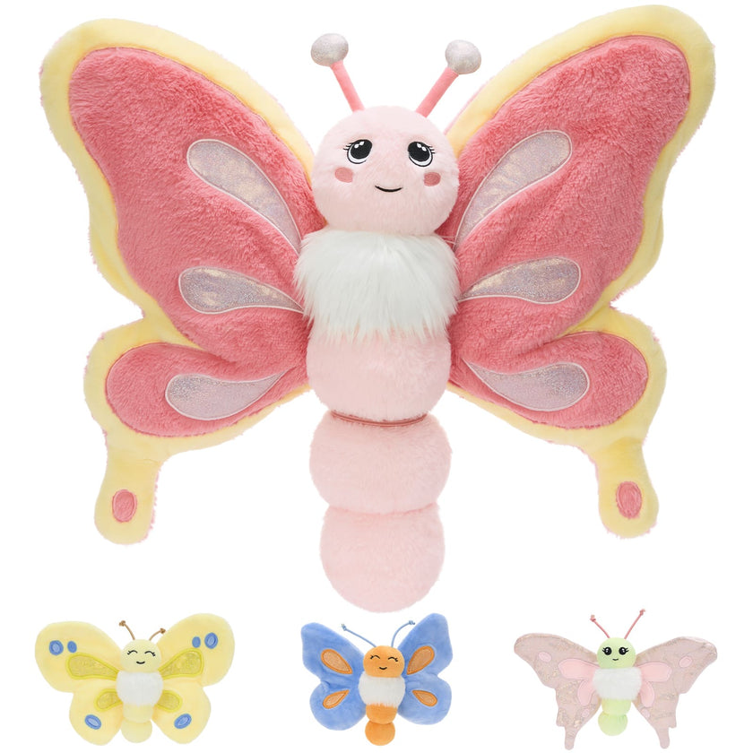 Cute Butterfly Plush Toy with Three Mini Butterflies, 31.5 Inches