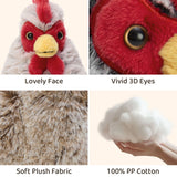 Four 9.8 Inch Chicken Plush Toy Set Hen Stuffed Animals