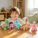 9.8 Inch Dinosaur Plush Toy Set Mini Dino Stuffed Animals