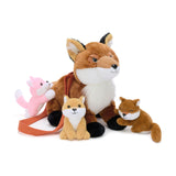 Fox Plush Crossbody Bag with Three Mini Fox Plushies Inside