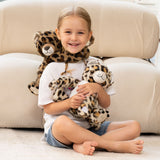 Two 12.2 Inch Hugging Stuffed Animals with Paw Hook and Loop