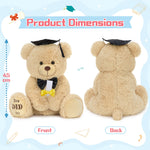 Graduation teddy bear stuffed animal holding diploma wearing cap soft plush toy gift for kindergarten high school or college graduate