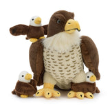 13.8 Inch Eagle Stuffed Animal with Three Baby Eagles