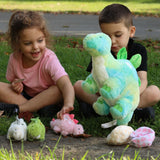MorisMos Dinosaur Stuffed Animal, Dinosaur Plush Toys for Girls, Cute Dino Plushies, Mommy Dinosaurs,3 Baby & 2 Eggs Gifts Kids Boys Christmas Easter Birthday Children's Day (Night-Glowing Stegosaurus)