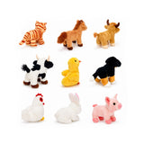 Farm Animal Plush Gift Set with Carrier and Adoption Certificate