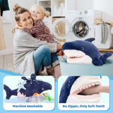 23.6-Inch Shark Plush Toy Set with Turtle Stingray Starfish Clownfish Octopus