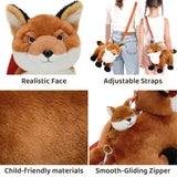 Fox Plush Crossbody Bag with Three Mini Fox Plushies Inside
