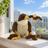 13.8 Inch Eagle Stuffed Animal with Three Baby Eagles