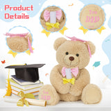 Soft stuffed graduation teddy bear with embroidered paw message cap and diploma perfect graduation keepsake gift