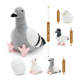 Six Pcs Pigeon Family Plush Toy Set Bird Stuffed Animals