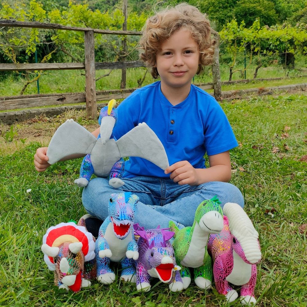 6 Pcs Small Dinosaur Stuffed Animals, 9.6 Inches