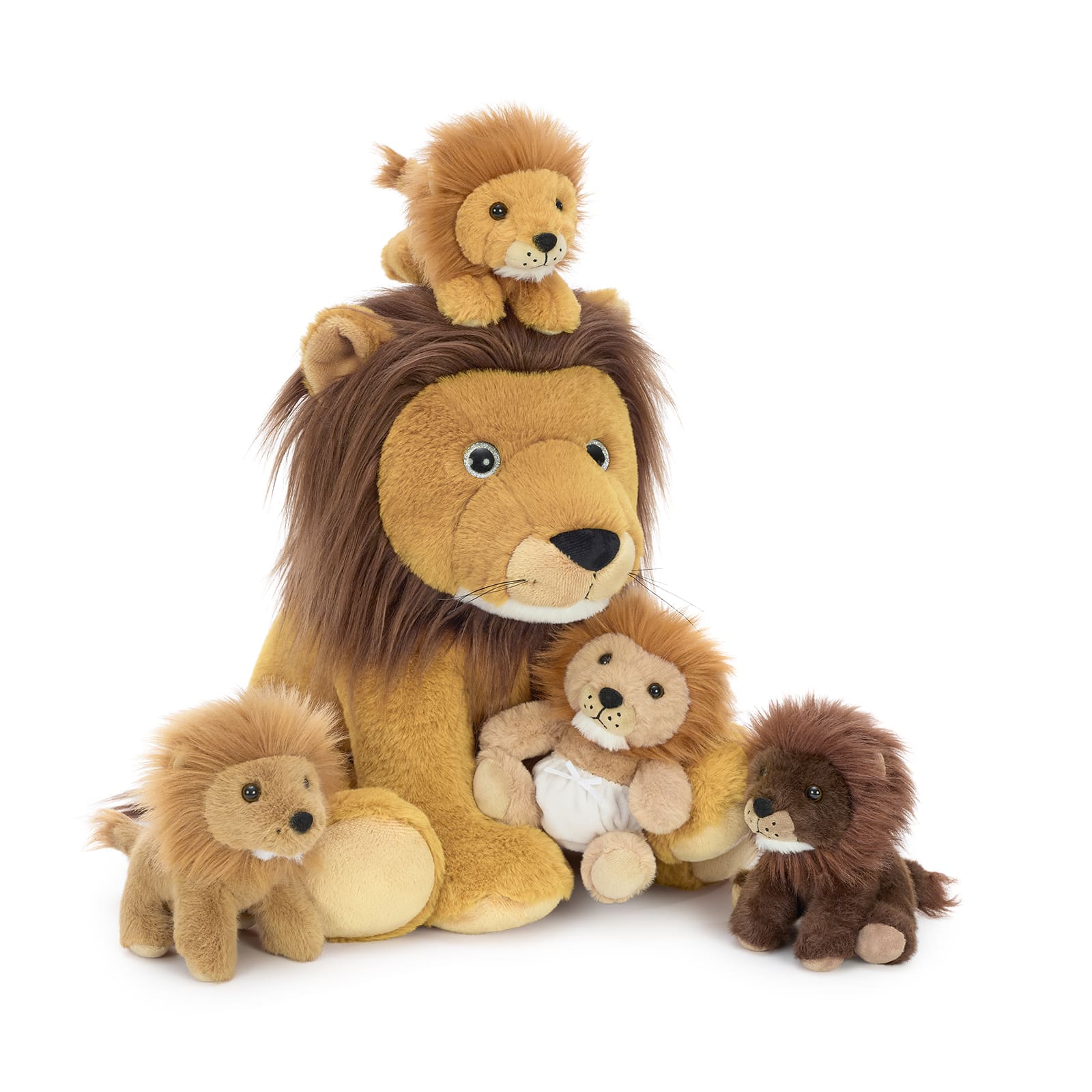 13.7 Inch Lion Stuffed Animal with Four Baby Lions