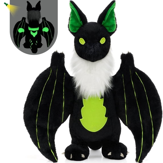 MaoGoLan 23" Bat Like Dragon Stuffed Animal Glow-in-the-Dark Giant Bat Plush Toy