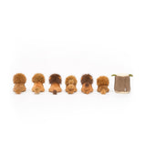Six Lion Plush Toy Set with Stuffed Tree Stump Hideaway