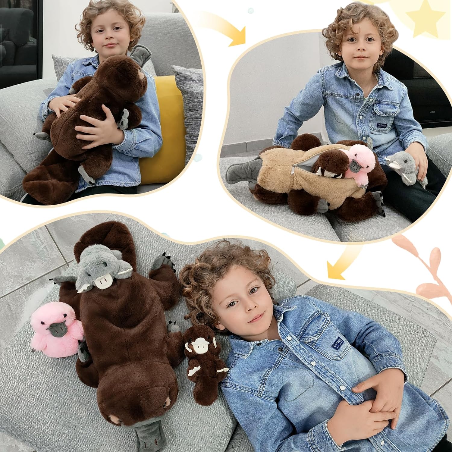 Platypus Plush Toys Duckbill Stuffed Animals, 21.65 Inches