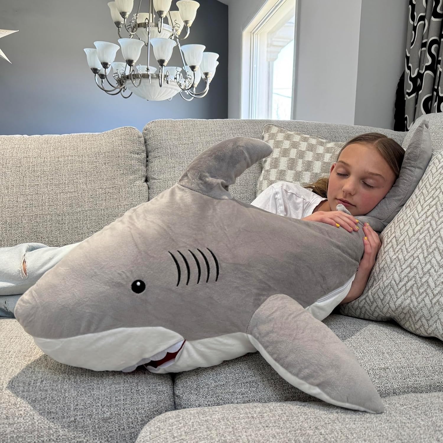 MorisMos Giant Shark Plush Toys | Ocean Stuffed Animals | Big Shark Plush Pillows | Cozy Animal Throw Pillows | Free Shipping
