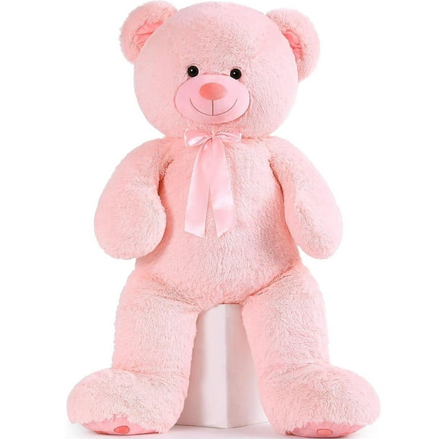 Pink Color Teddy MorisMos 4ft Giant Pink Teddy Bear Stuffed Animal, Big Teddy Bear Plush