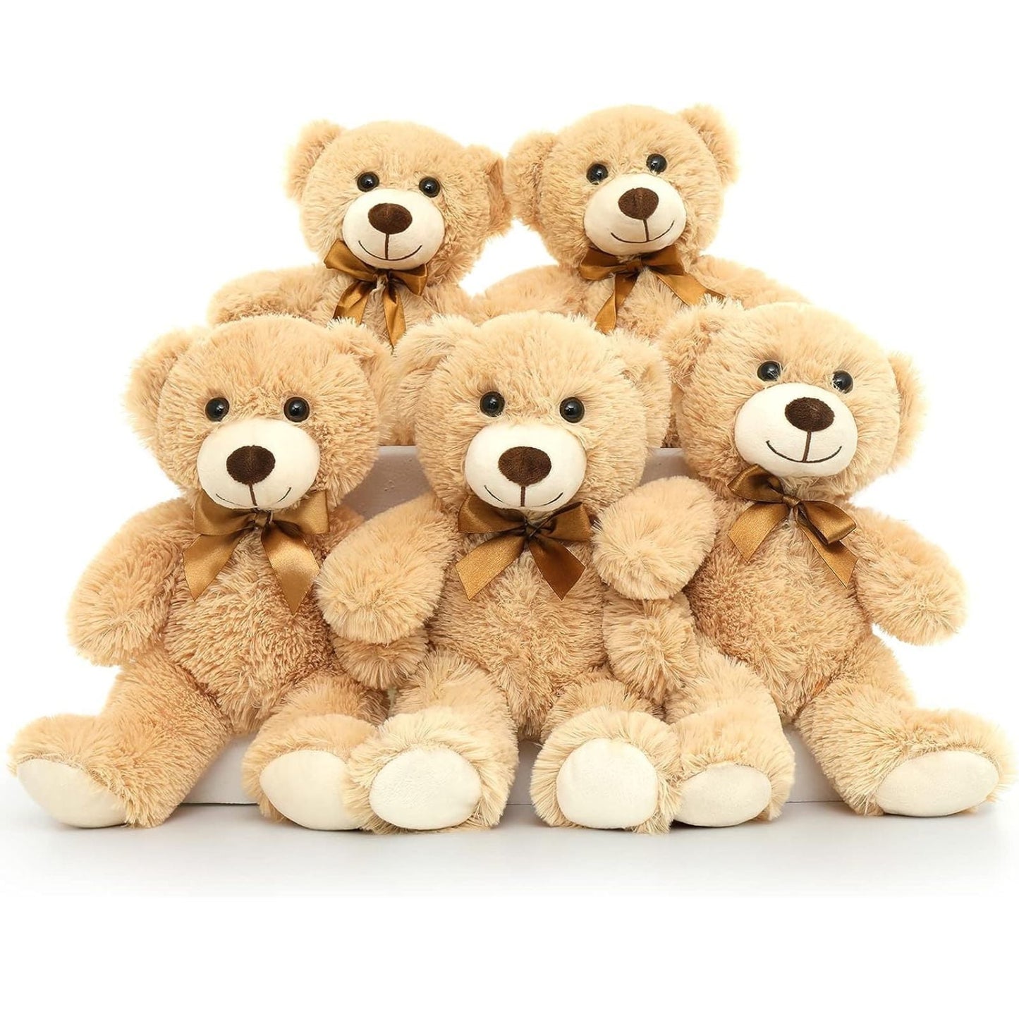 MorisMos 5 Packs Teddy Bears 14'' Bulk Stuffed Animals Plush Bear