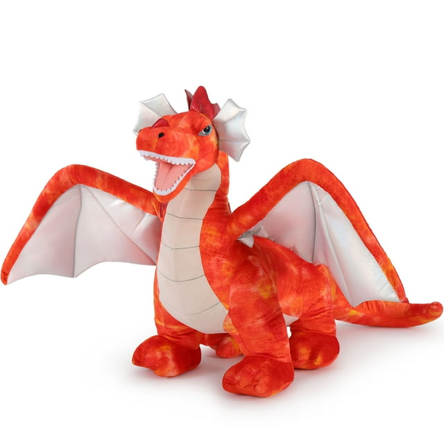 MorisMos 51.2" Jumbo Red Dragon Stuffed Animal with Giant Winged