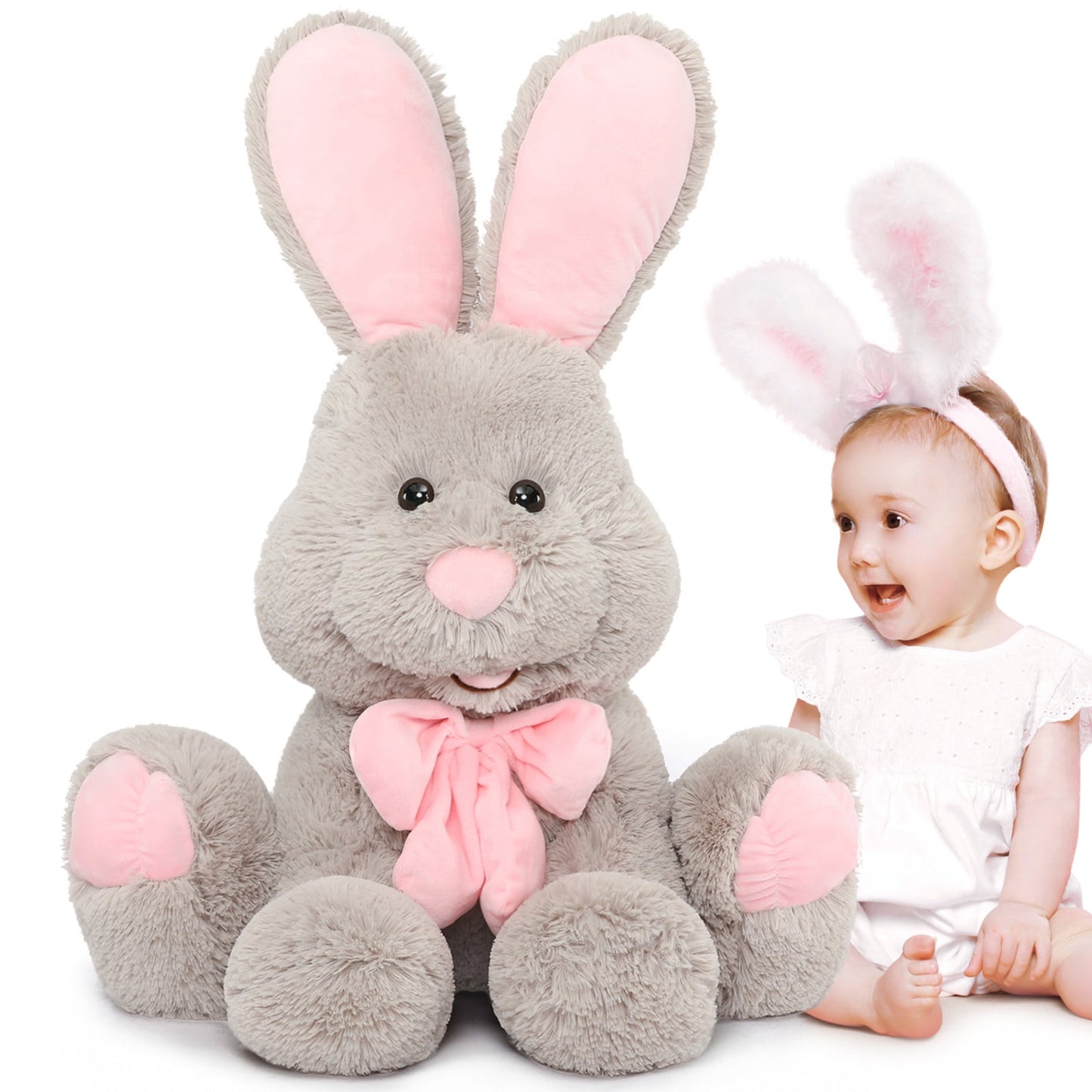 MorisMos Giant Bunny Stuffed Animal 31.5" Cute Soft Rabbit Plush Toys