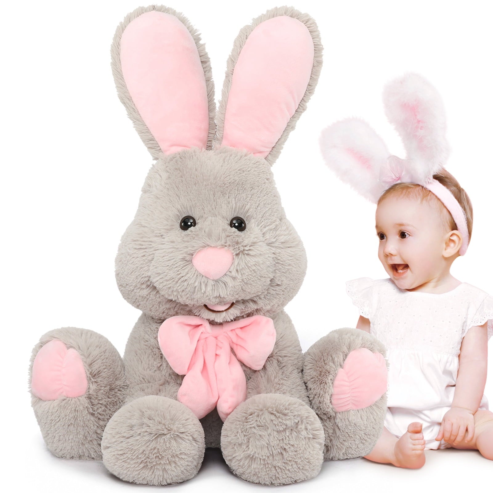 MorisMos Giant Bunny Stuffed Animal 31.5" Cute Soft Rabbit Plush Toys