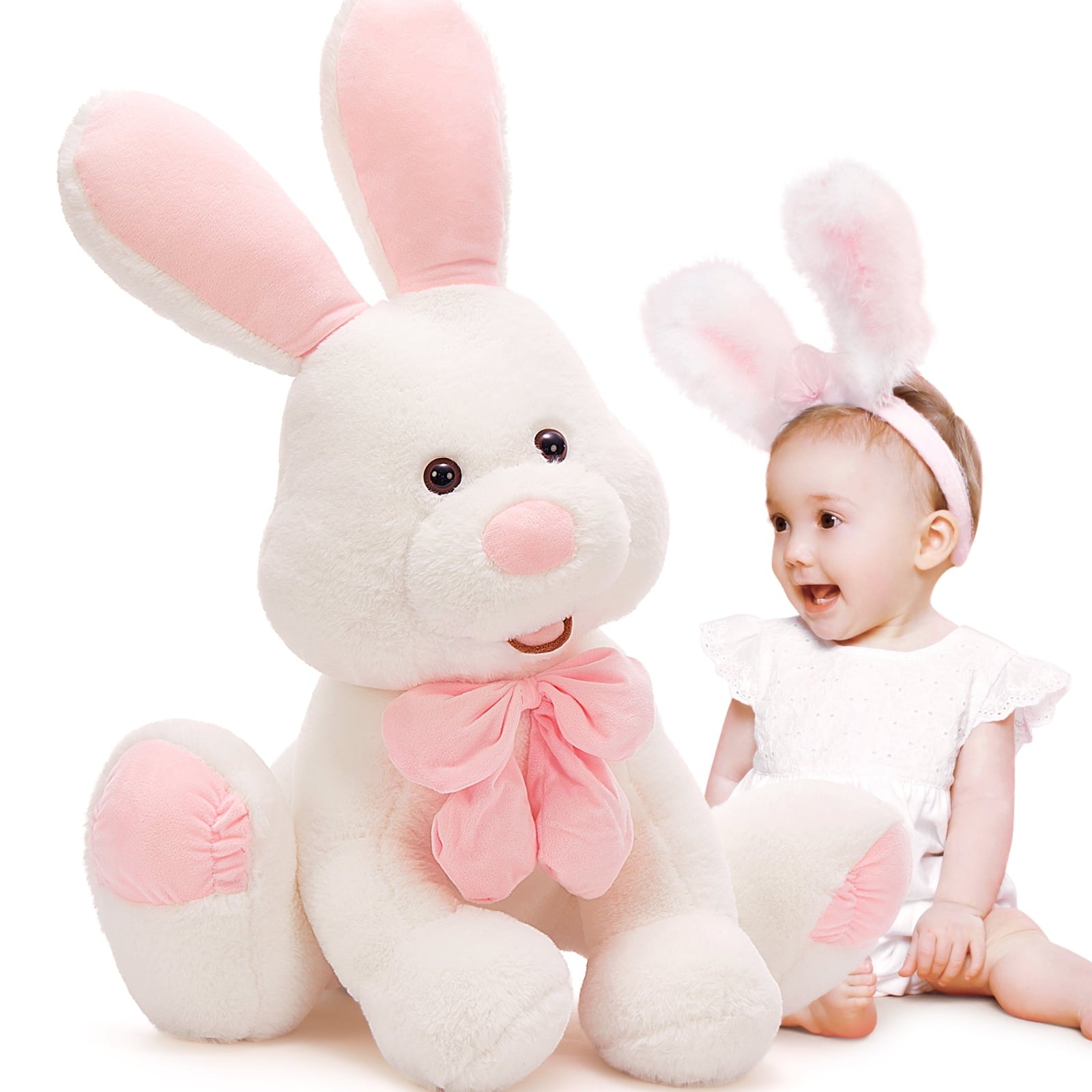 MorisMos Giant Bunny Stuffed Animal 31.5" Cute Soft Rabbit Plush Toys