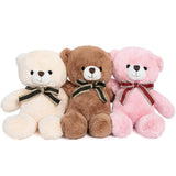 3-Pack Teddy Bear Stuffed Toys 12 Inch White Brown Pink