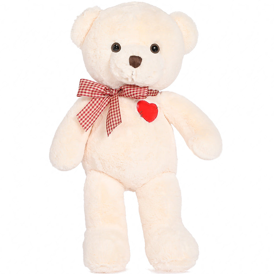 Teddy Bear Stuffed Animal - Plush Big Teddy Bears with Scarfs - Big 20 Inches Beige Bear - Cartoon Teddy Bear Plush Dolls with Footprints - We Can Bearly Wait - Teddy Bear Themed Baby Shower - Gender Reveal Party Decorations - Valentine's Day Teddy Bear & Gift for Girlfriend/Boyfriend - Wedding Gift Guide for Friends - MorisMos Stuffed Animals