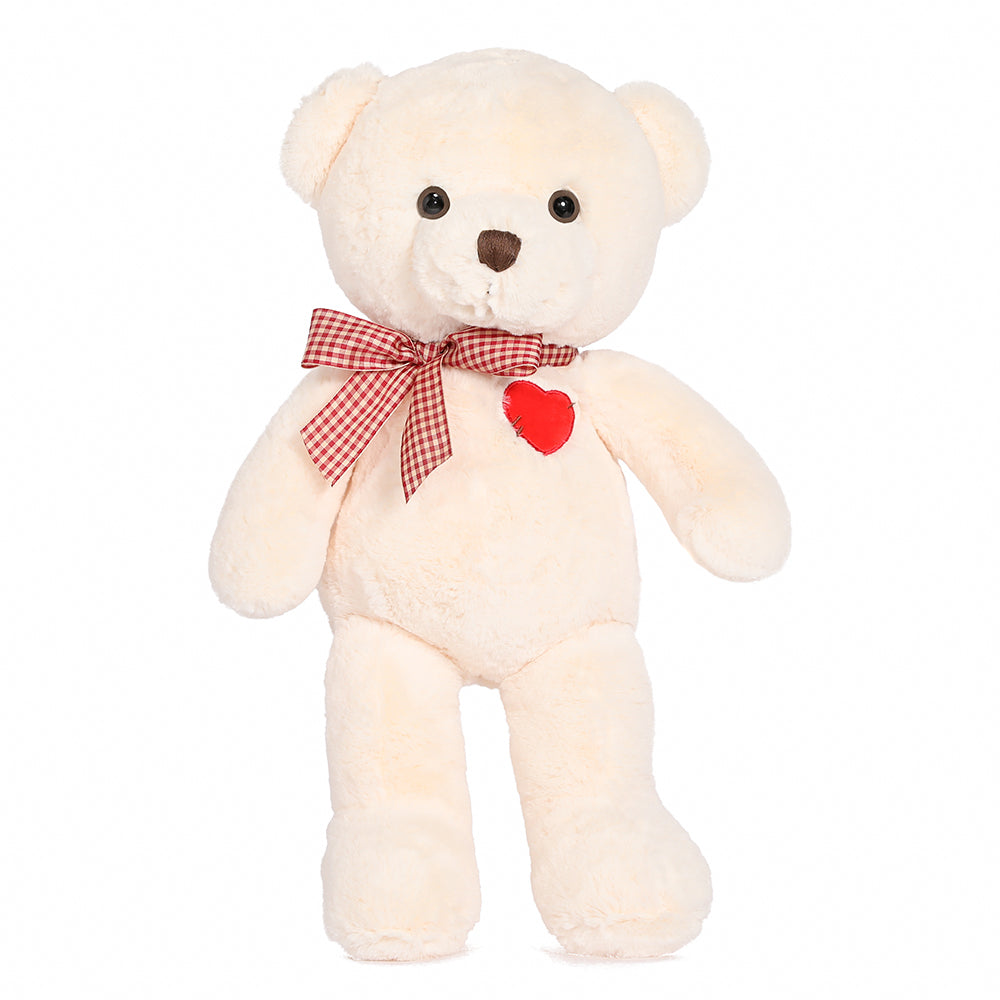 Teddy Bear Stuffed Animal - Plush Big Teddy Bears with Scarfs - Big 20 Inches Beige Bear - Cartoon Teddy Bear Plush Dolls with Footprints - We Can Bearly Wait - Teddy Bear Themed Baby Shower - Gender Reveal Party Decorations - Valentine's Day Teddy Bear & Gift for Girlfriend/Boyfriend - Wedding Gift Guide for Friends - MorisMos Stuffed Animals