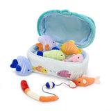 Plush Fishing Toy Set with Stuffed Fishes and Tackle Box