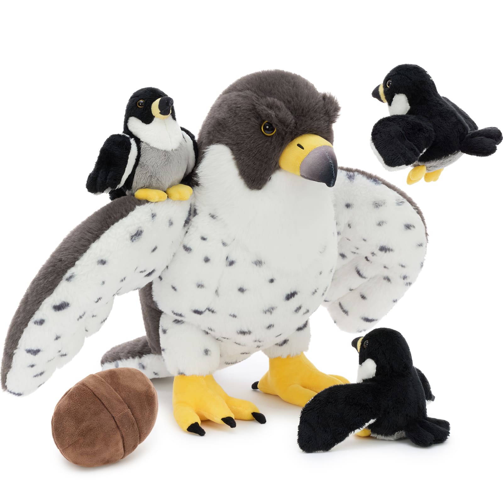 Peregrine Falcon Stuffed Animals with Babies Inside, 21 Inches