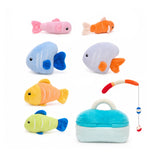 Plush Fishing Toy Set with Stuffed Fishes and Tackle Box