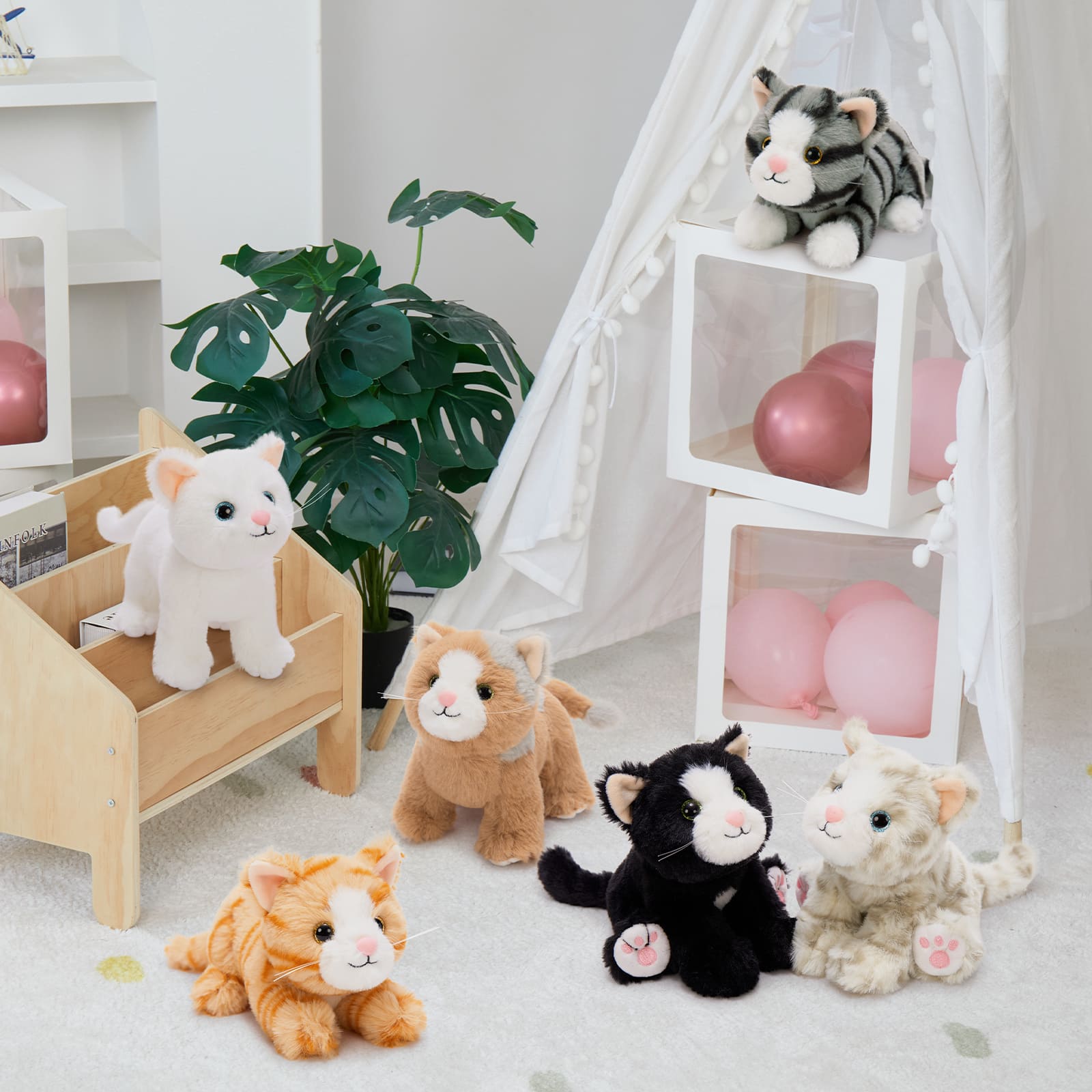 Furry and Fluffy Stuffed Cat Plush with Detailed Features - Ideal Gift for Cat Enthusiasts