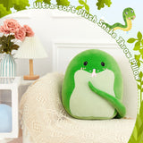 17.7-Inch Green Snake Squishy Plush Throw Pillow
